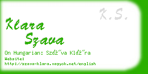 klara szava business card